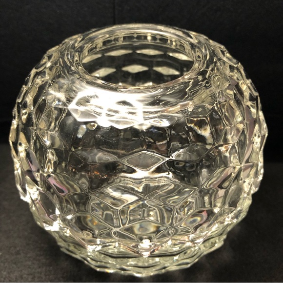 Homco Accents Vtg Glass Cubist Fairy Tea Light Homco Patterned